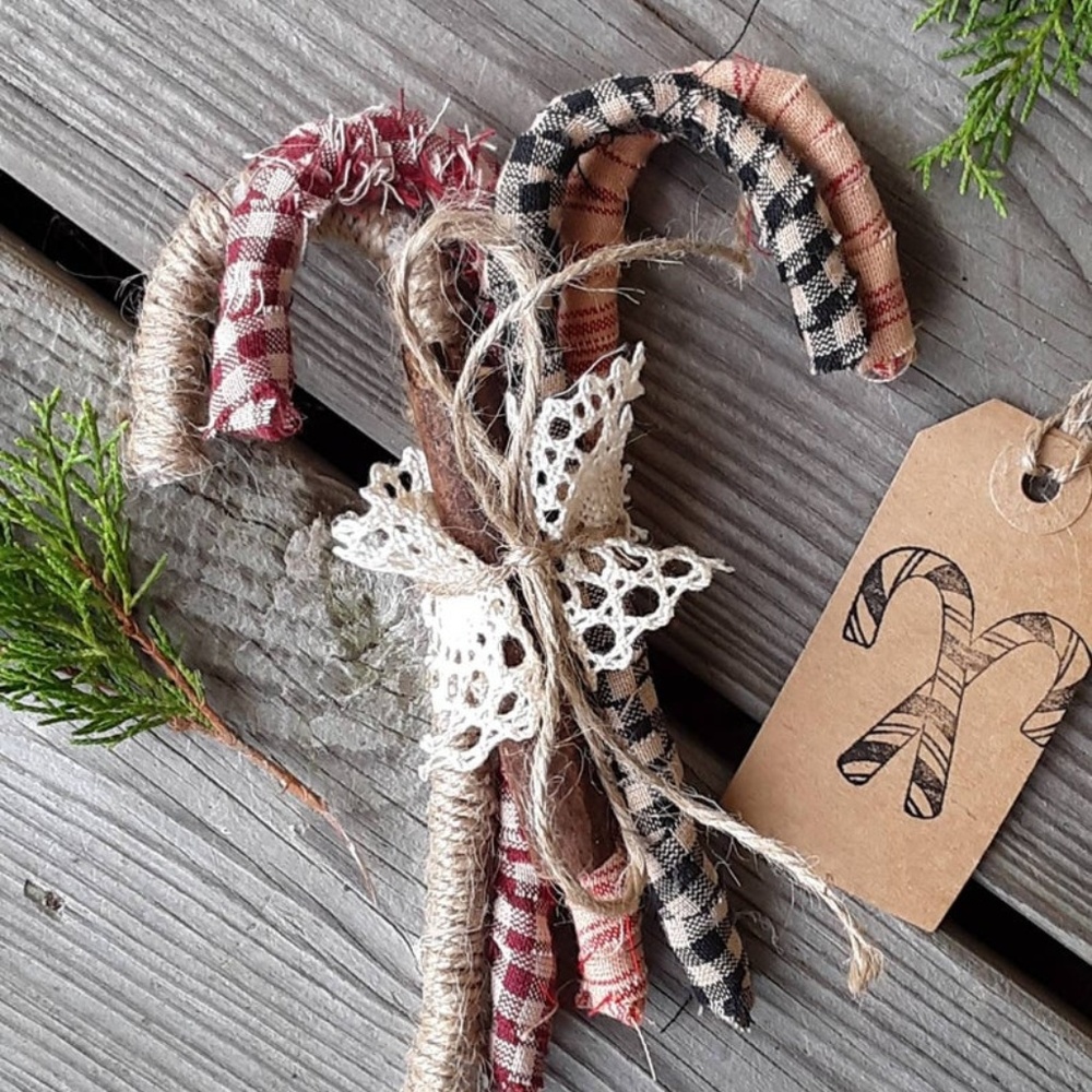 Set of four RUSTIC CANDY CANES